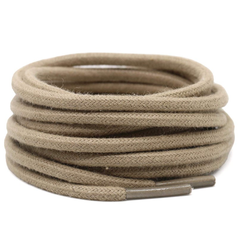 DELELE 2 Pair 39 inch Khaki Round Waxed Oxford Shoe Laces for Dress Shoes and Boots - Image 3